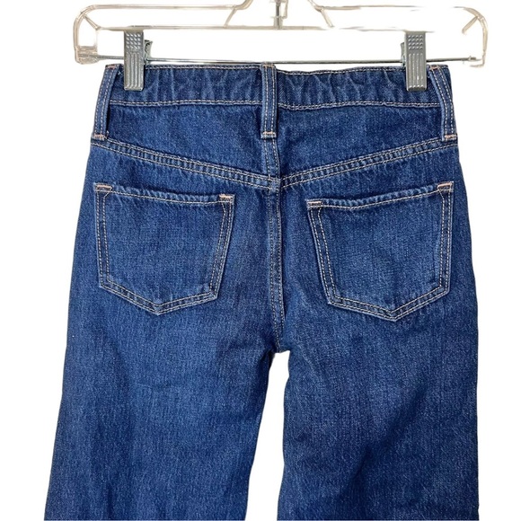 Old Navy Girls Jeans NWT 7 Baggy Wide Leg High Rise Built In Tough Dark Wash - Picture 4 of 7